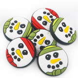 Round Snowman Silicone Focal Bead ~ 2 Colors