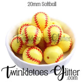 Bubblegum 20mm Bead Mix ~ Sports Mix