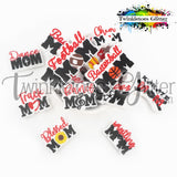 Football Mom Silicone Focal Bead