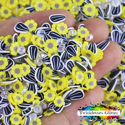 Sunflower Polymer Clay Slices Mix