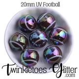 Bubblegum 20mm Printed Bead ~ UV Football