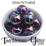 Bubblegum 20mm Printed Bead ~ UV Football