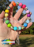 15mm Round Silicone Beads ~ Cool Blue