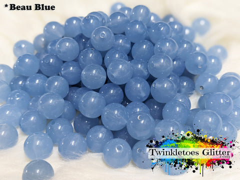 12mm Solid Acrylic Beads ~ Beau Blue