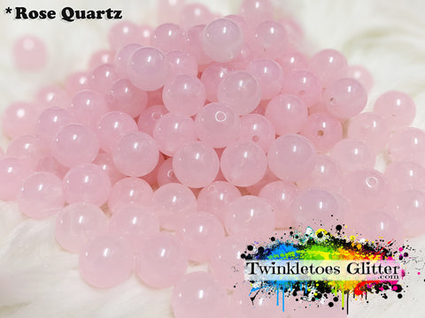 12mm Solid Acrylic Beads ~ Rose Quartz