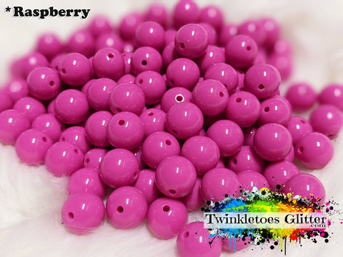 12mm Solid Acrylic Beads ~ Raspberry