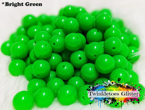 12mm Solid Acrylic Beads ~ Bright Green