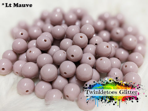 12mm Solid Acrylic Beads ~ Lt Mauve