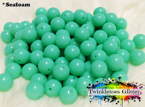 12mm Solid Acrylic Beads ~ Seafoam