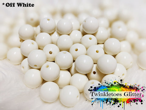 12mm Solid Acrylic Beads ~  Off White
