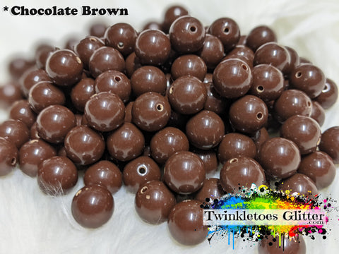 12mm Solid Acrylic Beads ~ Chocolate Brown