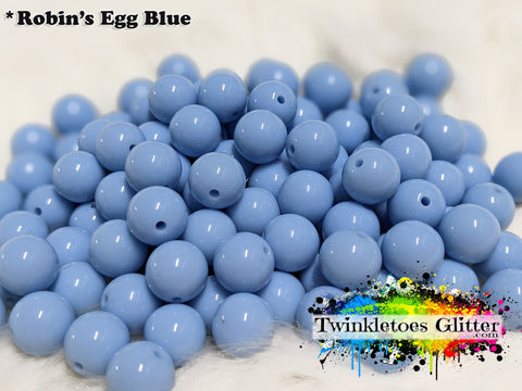 12mm Solid Acrylic Beads ~ Robin's Egg Blue