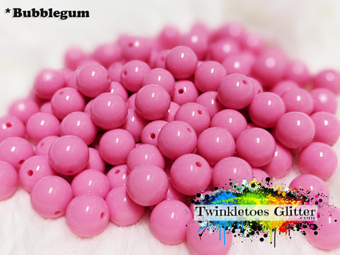 12mm Solid Acrylic Beads ~ Bubblegum
