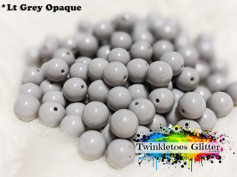 12mm Solid Acrylic Beads ~ Lt Grey Opaque