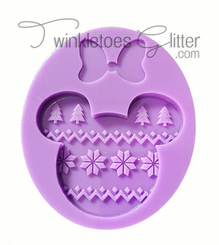 Sweater Mouse Head w/Bow Silicone Mold