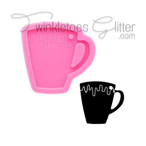Coffee Cup w/Drips Silicone Mold ~ PINK