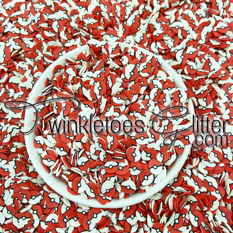 Pokeball Polymer Clay Slices