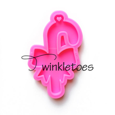 Candy Cane with Bow Silicone Mold