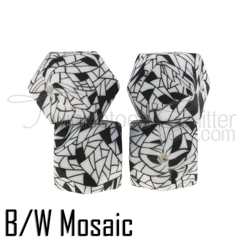 Silicone Beads ~ 17mm Printed Hexagons ~ 9 Patterns