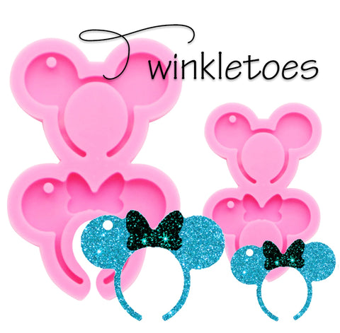 Double Mouse Ear Headband Silicone Mold, 2 Sizes