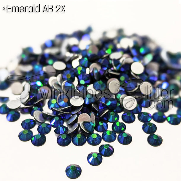 Flatback Rhinestones ~ Emerald AB ~ 4 Sizes – Twinkletoes Glitter and More