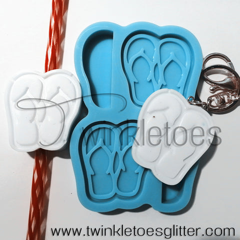 Flip Flop Straw Topper and Grippy/Badge Reel Silicone Mold