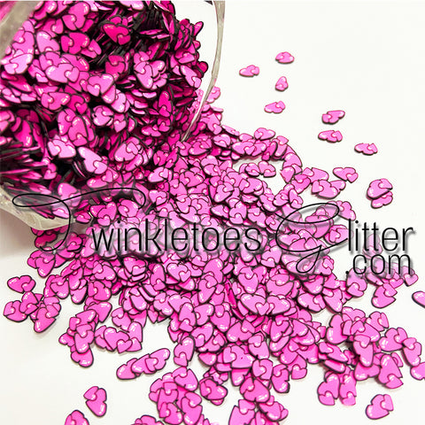 Double Heart Polymer Clay Slices