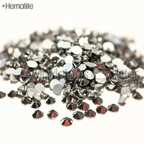 Flatback Rhinestones ~ Hematite ~ 4 Sizes