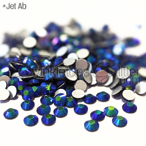 Flatback Rhinestones ~ Jet AB ~ 4 Sizes