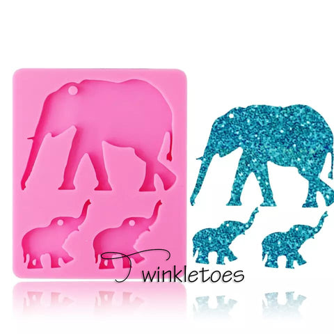 Elephant Family Silicone Mold