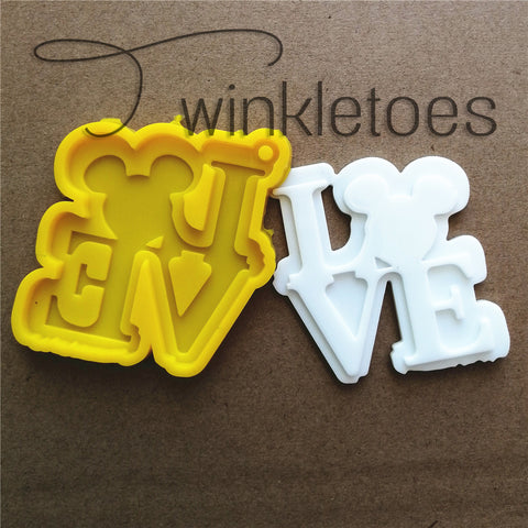 Love w/Mouse Ears (YELLOW) Silicone Mold