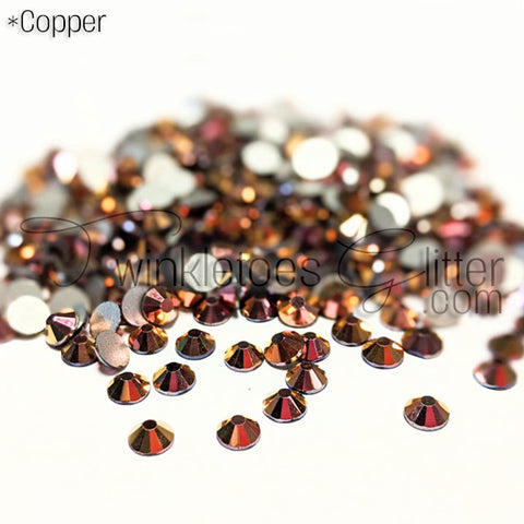 Flatback Rhinestones ~ Copper ~ 4 Sizes