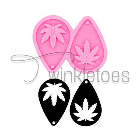 420 Leaf Teardrop Earring Silicone Mold