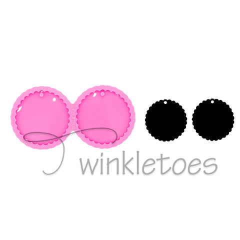 Scalloped Circle Earring Silicone Mold