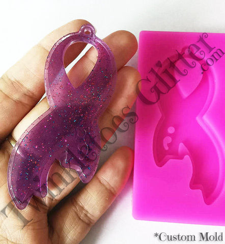 Semi Colon Ribbon Awareness Silicone Mold