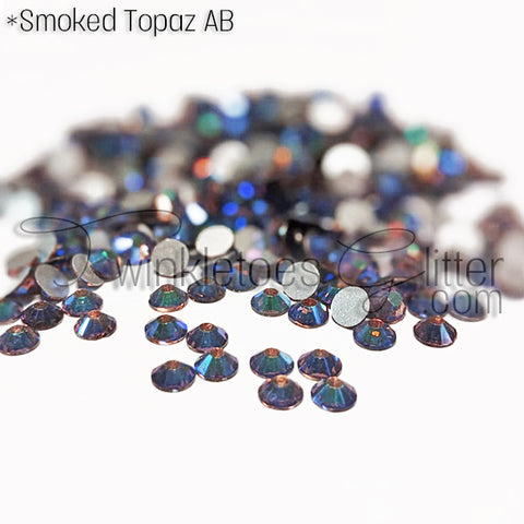 Flatback Rhinestones ~ Smoked Topaz AB ~ 4 Sizes