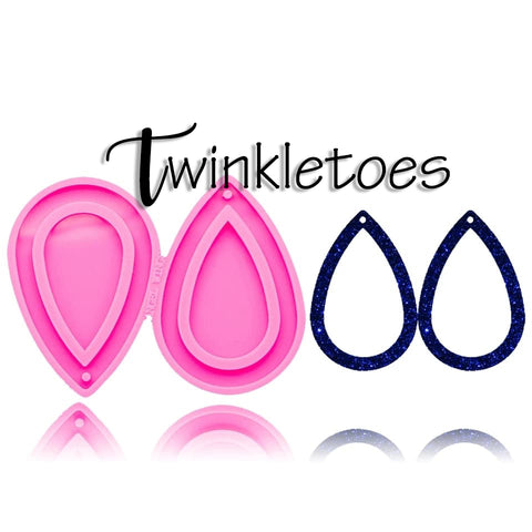Teardrop Outline Earrings - With Center Silicone Mold